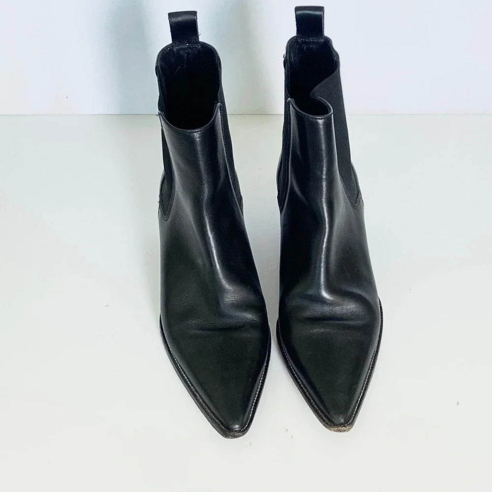 Michael Kors Womens Black Leather Pointed Toe Chelsea Ankle Boots Size 7.5 M